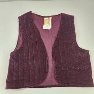 Sears Teens Boutique Burgundy Vest Size 10 Vintage Quilted